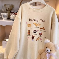 Snack Print Loose Fleece Pullover  - Thumbnail 6