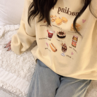 Snack Print Loose Fleece Pullover  - Thumbnail 4