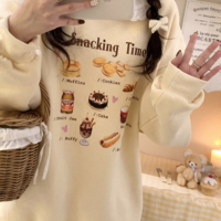 Snack Print Loose Fleece Pullover  - Thumbnail 3