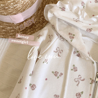 Bow Rose Print Loose Hoodie - Thumbnail 8