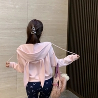 Pink Rabbit Ear Zipper Hoodie  - Thumbnail 2