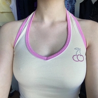 Cherry Rhinestone Patchwork Tank Top  - Thumbnail 2