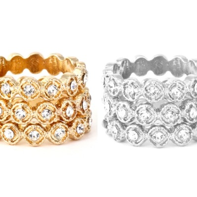 Candace crystal ring set