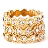 Candace Crystal Ring Set - Thumbnail 1