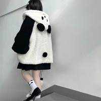 Panda Bear Ear Fleece Hoodie - Thumbnail 1