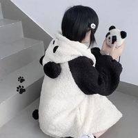 Panda Bear Ear Fleece Hoodie - Thumbnail 2