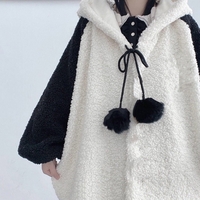 Panda Bear Ear Fleece Hoodie - Thumbnail 4