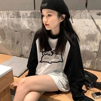 Cat Pixel Print Long Sleeve Shirt  - Thumbnail 1