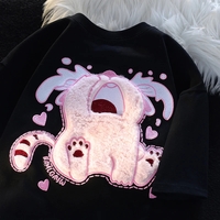Fluffy Crying Cat Short Sleeve T-shirt  - Thumbnail 2