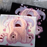 Fluffy Crying Cat Short Sleeve T-shirt  - Thumbnail 5