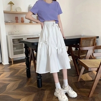 Bow Lace Up A-Line Midi Skirt  - Thumbnail 1