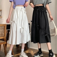 Bow Lace Up A-Line Midi Skirt  - Thumbnail 2