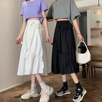 Bow Lace Up A-Line Midi Skirt  - Thumbnail 3