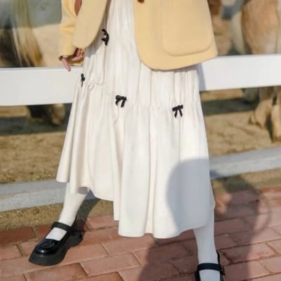 White bow maxi skirt 