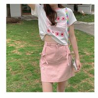 Pink Bow Denim Mini Skirt - Thumbnail 4