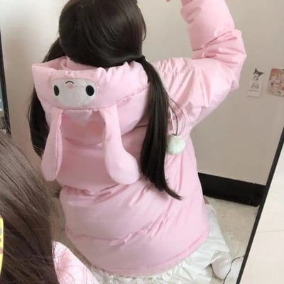 Pink japanese anime puffy winter jacket
