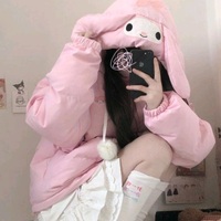 Pink Japanese Anime Puffy Winter Jacket - Thumbnail 5