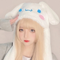 Japanese Anime Plush Dog Ears Up Hat - Thumbnail 3