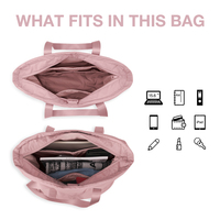 Pink Lightweight Puffy Bucket Tote Bag - Thumbnail 7