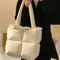 Pink Puffy Quilted Shoulder Bag - Thumbnail 2