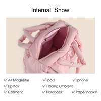 Pink Puffy Quilted Shoulder Bag - Thumbnail 9