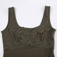 Green Ruffle Irregular Lace Dress  - Thumbnail 6