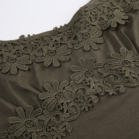 Green Ruffle Irregular Lace Dress  - Thumbnail 7