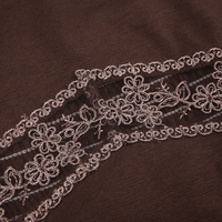 Brown Lace Patchwork Cross Bandage Midi Dress  - Thumbnail 8