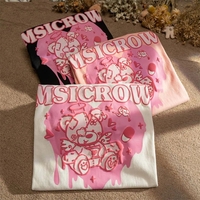 Bear Love Print Loose Short Sleeve T-shirt  - Thumbnail 2