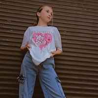 Bear Love Print Loose Short Sleeve T-shirt  - Thumbnail 3