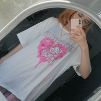 Bear Love Print Loose Short Sleeve T-shirt  - Thumbnail 5