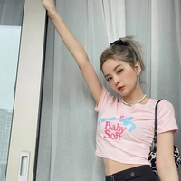 Pink Bow Print Crop Top  - Thumbnail 7