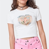 Angel Print Crop Top  - Thumbnail 1