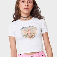 Angel Print Crop Top  - Thumbnail 4