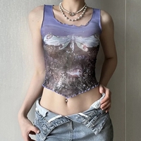 Butterfly Mesh Tank Top - Thumbnail 2