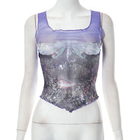 Butterfly Mesh Tank Top - Thumbnail 5