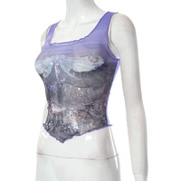Butterfly Mesh Tank Top - Thumbnail 7