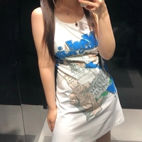 Y2K Graffiti Print Halter Mini Dress  - Thumbnail 1