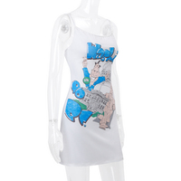 Y2K Graffiti Print Halter Mini Dress  - Thumbnail 7