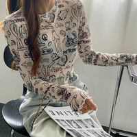 Spooky Mesh Ruffle Long Sleeve Shirt  - Thumbnail 6