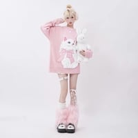 Fluffy Cat Print Sweater  - Thumbnail 6