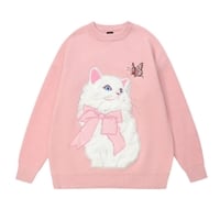 Fluffy Cat Print Sweater  - Thumbnail 7