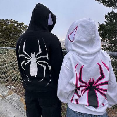 Spider zip up hoodie coat - Thumbnail 2