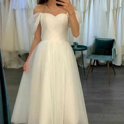 1950s simple spaghetti straps tea-length beach boho wedding dress bridal gown - Thumbnail 4