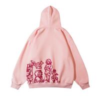Graffiti Print Pink Hoodie - Thumbnail 1