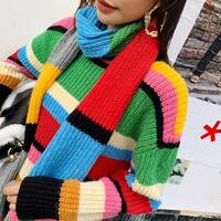 Rainbow Stripe Sweater + Scarf - Thumbnail 1
