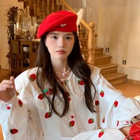 Strawberry Peterpan Collar Ruffle Mini Dress  - Thumbnail 6