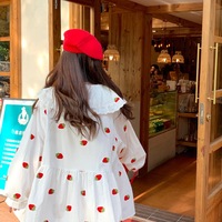 Strawberry Peterpan Collar Ruffle Mini Dress  - Thumbnail 7