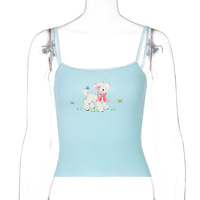 Blue Lamb Print Tank Top  - Thumbnail 1