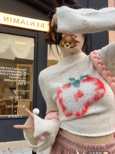 Strawberry Turtleneck Sweater 